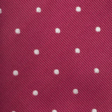 Burgundy Polka Dot Woven Silk Tie