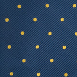 Navy & Yellow Polka Dot Woven Silk Tie