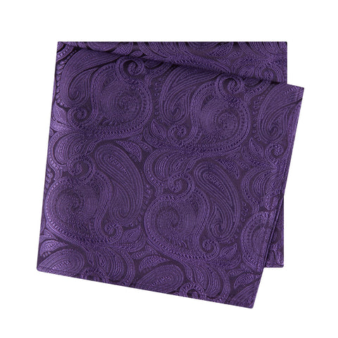 Purple Paisley Woven Silk Handkerchief