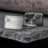 Silver Crystal Initial Cufflinks