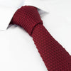 Wine Knitted Square Cut Tie