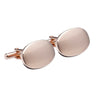 Sterling Silver Rose Gold Oval Engraved Cufflinks