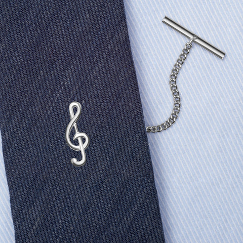 Sterling Silver Treble Clef Tie Tack