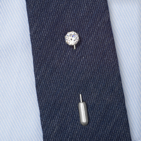 Sterling Silver Cubic Zirconia Tie Tack