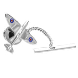 Sterling Silver Enamel Spitfire Tie Tack