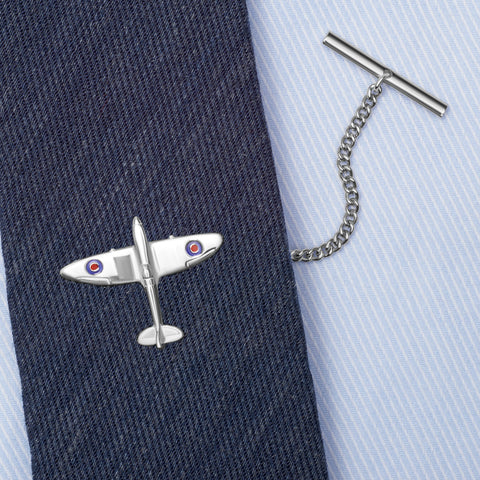 Sterling Silver Enamel Spitfire Tie Tack