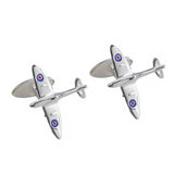 Sterling Silver Enamel Spitfire Cufflinks