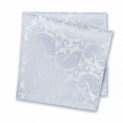 Classic Duck Egg Paisley Silk Handkerchief