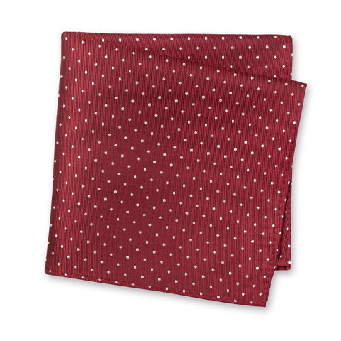 Wine Micro Spot Silk Handkerchief