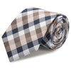 Brown & Beige Multi Check Luxury Silk Tie