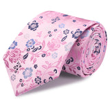 Pink Luxury Floral Woven Silk Tie