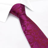 Classic Plum Paisley Silk Tie