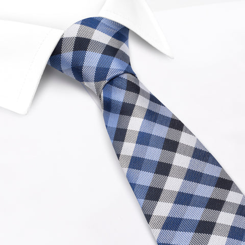 Blue Multi Check Luxury Silk Tie