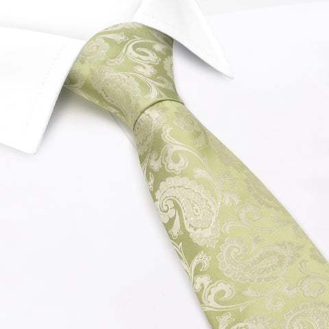 Classic Green Paisley Silk Tie