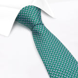 Green Butterfly Luxury Printed Silk Tie