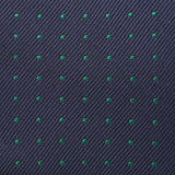 Navy & Green Micro Spot Silk Tie