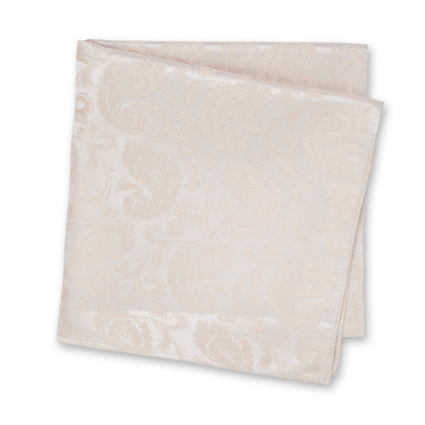 Classic Ivory Paisley Silk Handkerchief