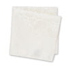 Classic White Paisley Silk Handkerchief