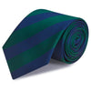 Dark Green & Navy Woven Striped Silk Tie