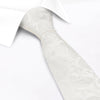 Classic White Paisley Silk Tie