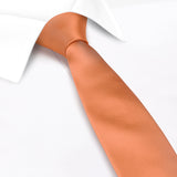 Plain Copper Slim Silk Tie
