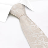 Classic Ivory Paisley Silk Tie