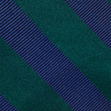 Dark Green & Navy Woven Striped Silk Tie