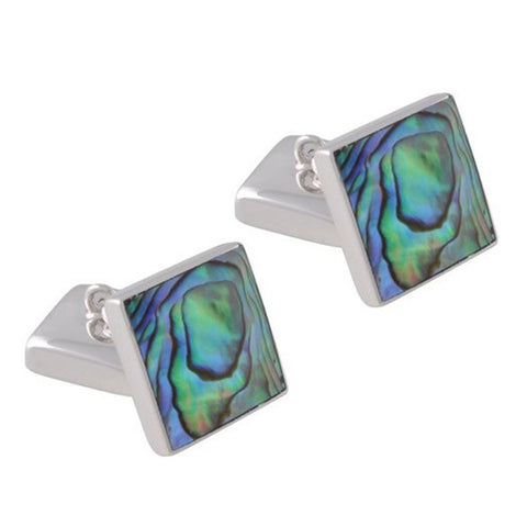 Sterling Silver Oyster Shell Double-Sided Square Cufflinks