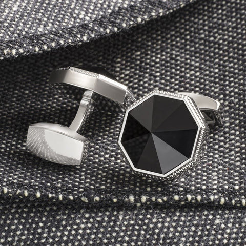 Black Eight Facet Cufflinks