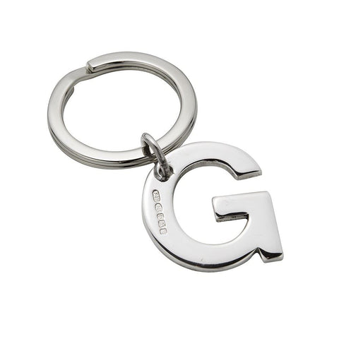 Sterling Silver Letter G Keyring