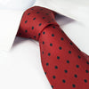 Red Silk Tie With Black Polka Dots