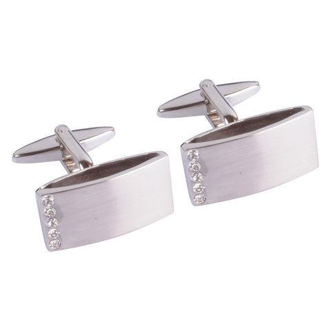 White Crystal Line Cufflinks