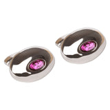 Oval Purple Rhodium Cufflinks