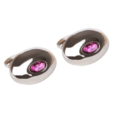Oval Purple Rhodium Cufflinks