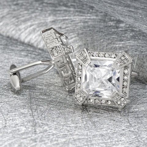 Executive Clear Crystal Cufflinks