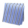 Light Blue with White & Navy Stripes Silk Handkerchief