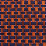 Navy & Orange Lattice Silk Tie
