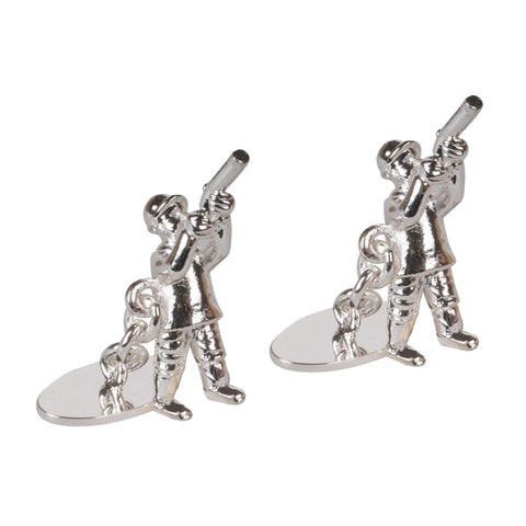 Silver Plated Shooting Chain Cufflinks