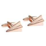 Rose Gold Paper Aeroplane Cufflinks