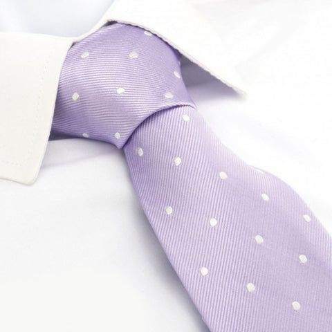 Lilac Polka Dot Silk Tie