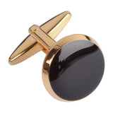 Gold Circle With Onyx Centre Cufflinks