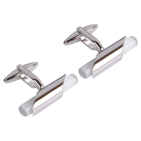 White Stone Bar Cufflinks