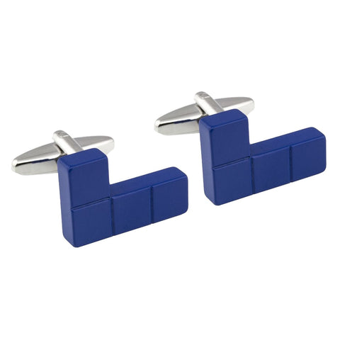 Blue Tetris Block Cufflinks