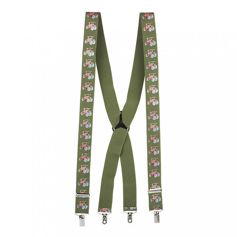 Country Green with Red Tractor Braces