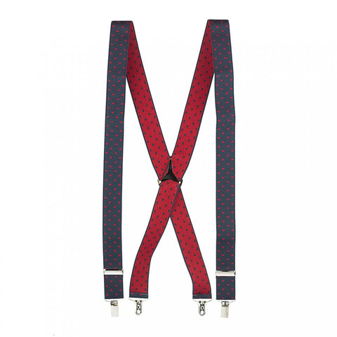 Navy & Red Polka Dot Braces