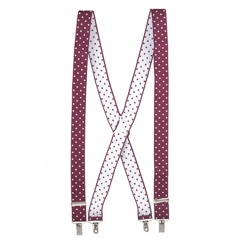 Wine Polka Dot Braces