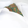 Moss Green Large Paisley Twill Silk Self Tie Cravat