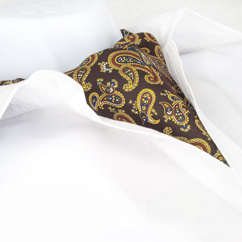 Wine Large Paisley Twill Silk Self Tie Cravat