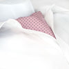 Pink With Small Black Polka Dot Twill Silk Self Tie Cravat