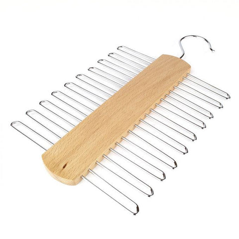 Deluxe Beechwood Tie Rack